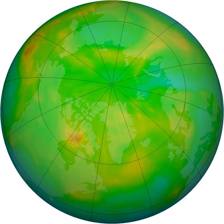 Arctic ozone map for 16 June 2009